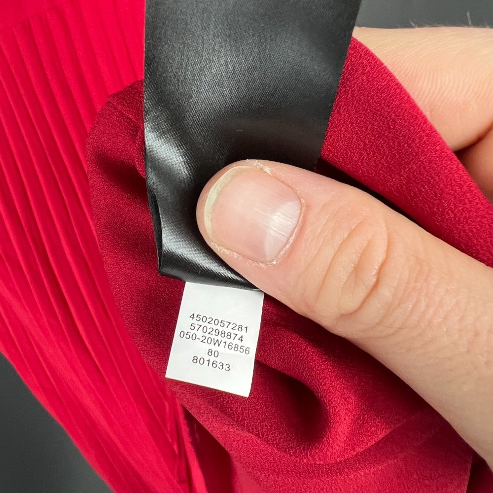WHBM | Size 14. Red Crepe Pleated dress - Picture 11 of 13